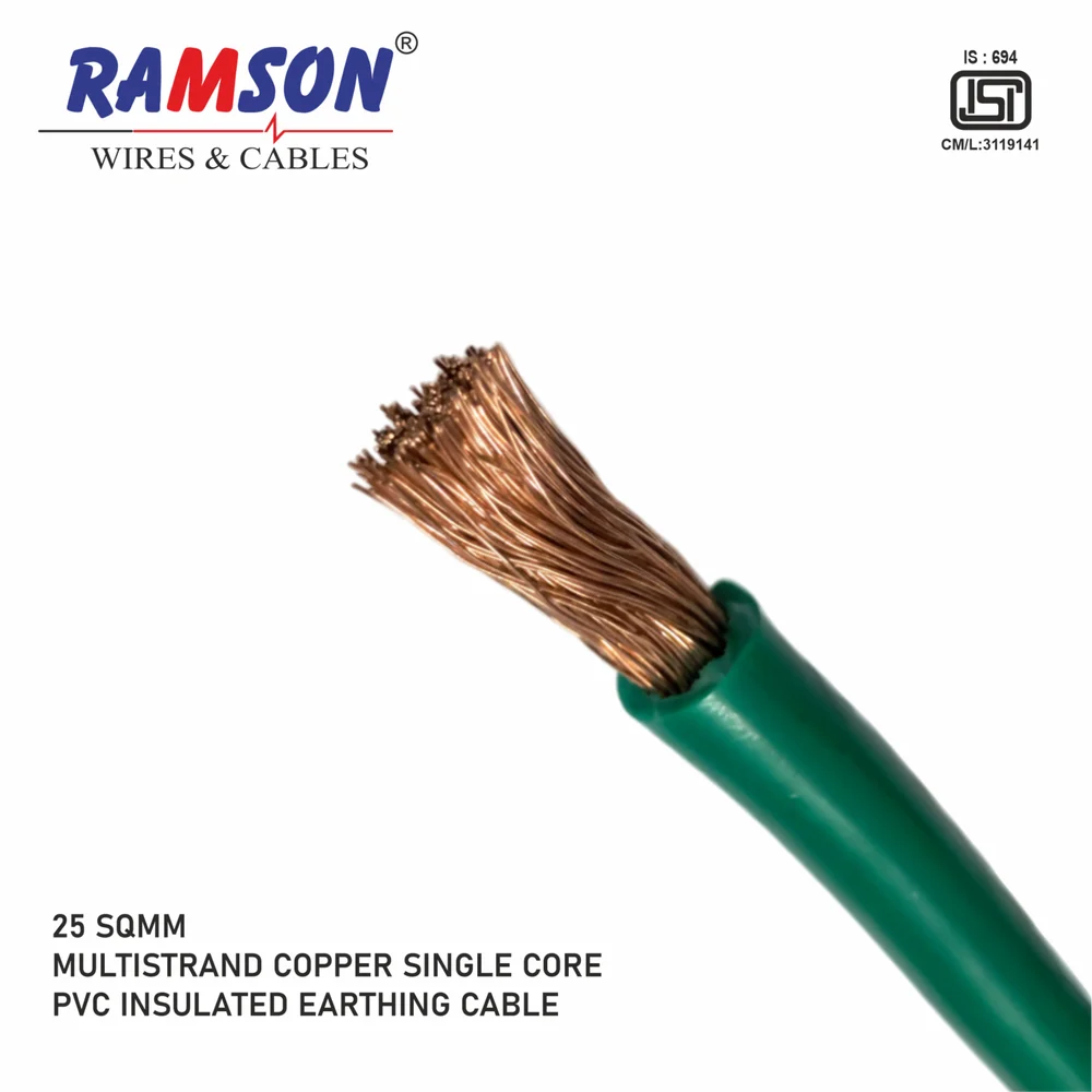 25 Sqmm Single Core Multistrand Copper PVC Insulated Earthing Cable