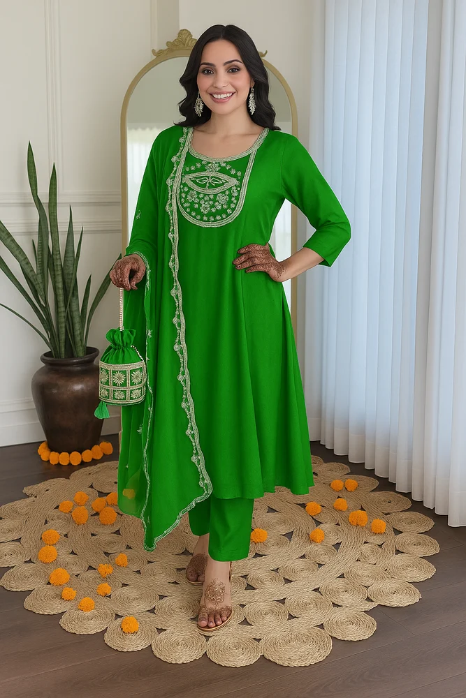 44KBD11-658-GREEN Kurta set Manufacturer