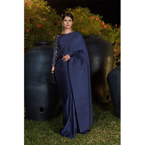 4506 Ladies Sarees - Color  Navy Blue