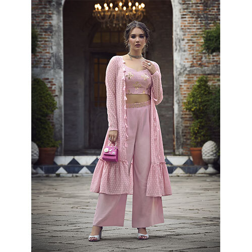 4912 Dusty Pink Co-ords Set  Ethnic  - Fabric Type  Georgette