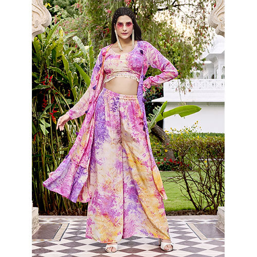 4953 Purple Co-ords Set  Ethnic  - Fabric Type  Silk