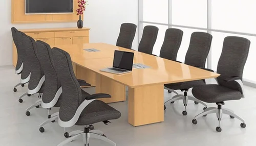 Beige Wooden Office Workstation