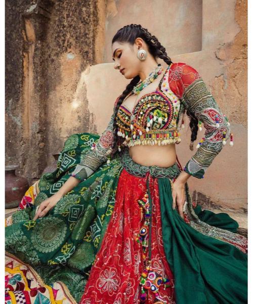Butter Silk Heavy Gujrati Kutchi Work  Chaniya Choli