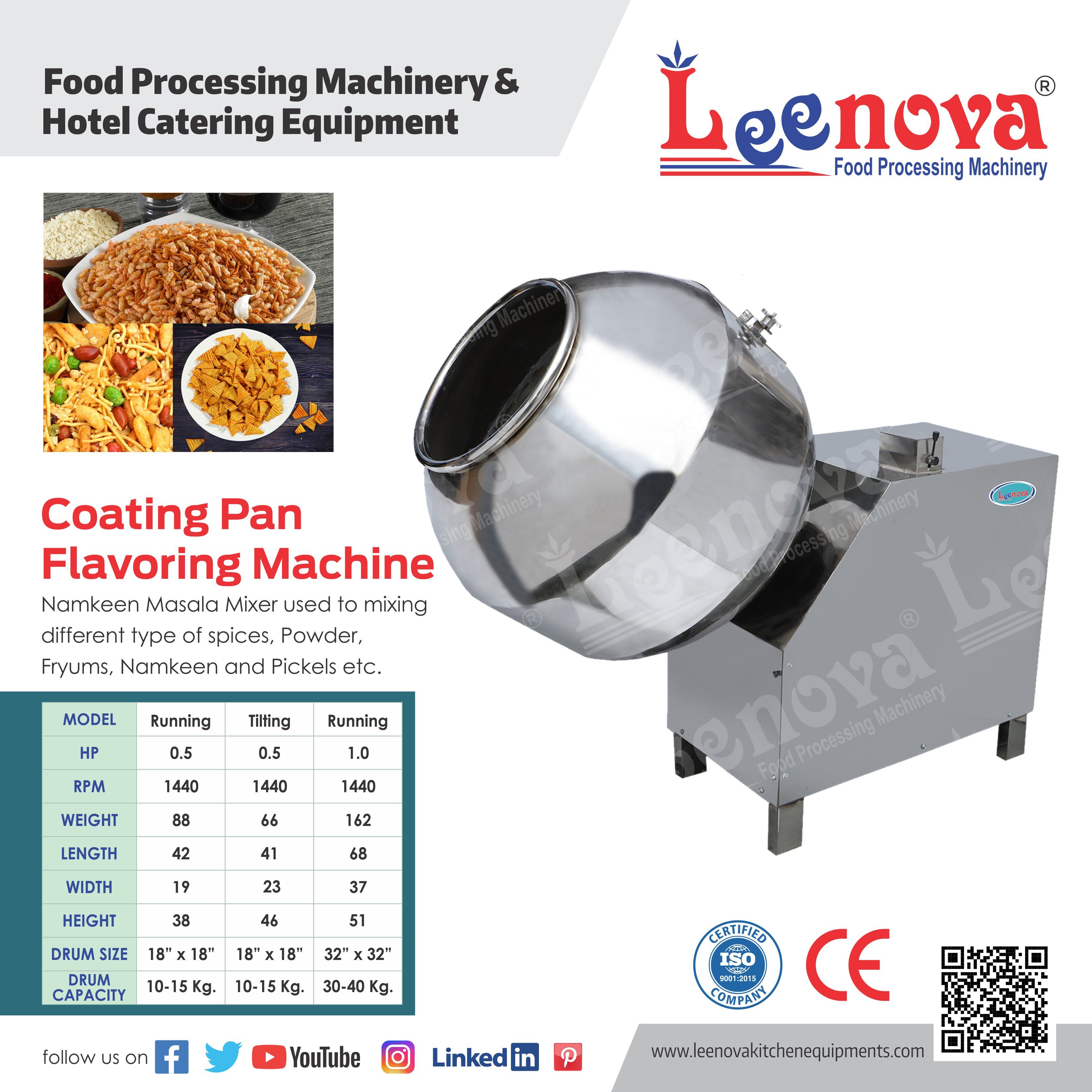 Coating Pan Flavoring Machine Length  24 Inch  In 