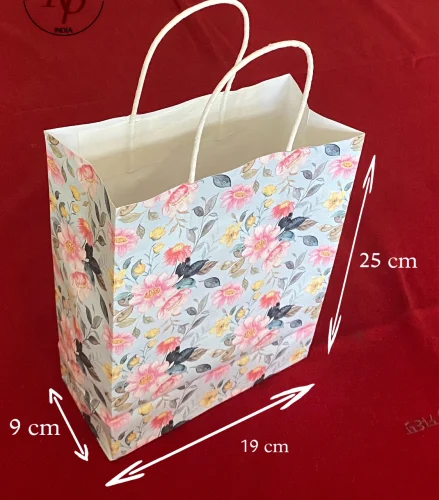 Floral Print Paper Bag