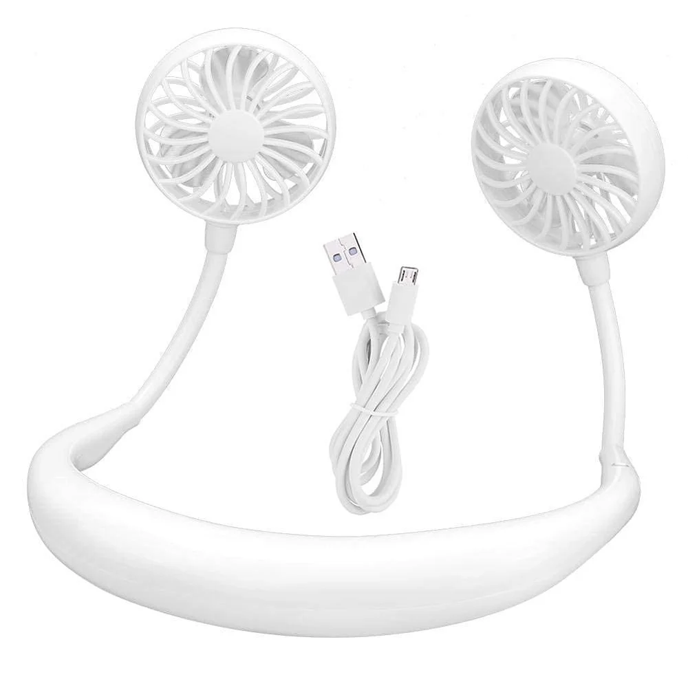 Hand Free Neck Fan  Rechargeable Mini USB Personal Fan with 360 Rotation