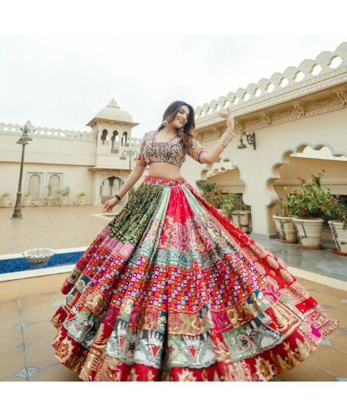 Lehenga Choli Real Mirror Work - Heavy Muslin Cotton