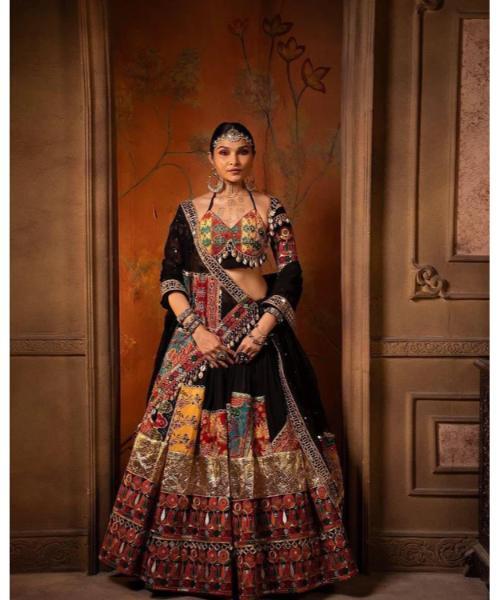 Muslin Cotton Original Kodi Mirror Work Navratri Garba Chaniya Choli 