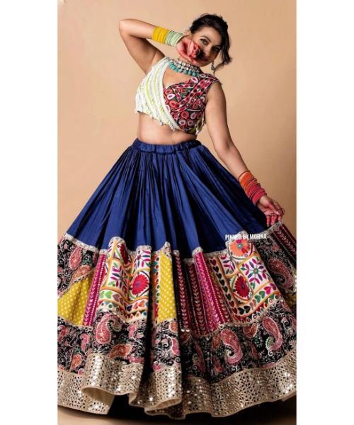 Navratri Special Lehenga Choli - Tussar Silk Fabric  Free Size
