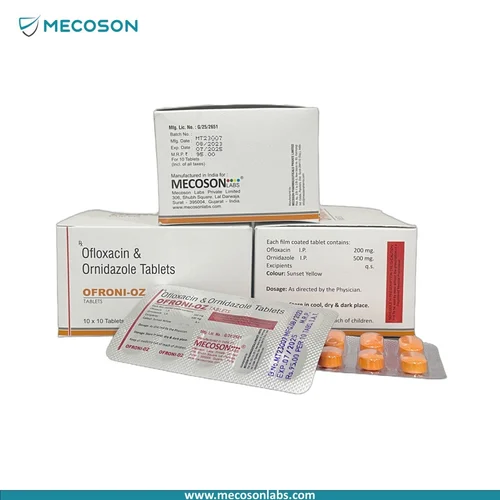 Ofloxacin 200 Mg   Ornidazole 500 Mg Tablet