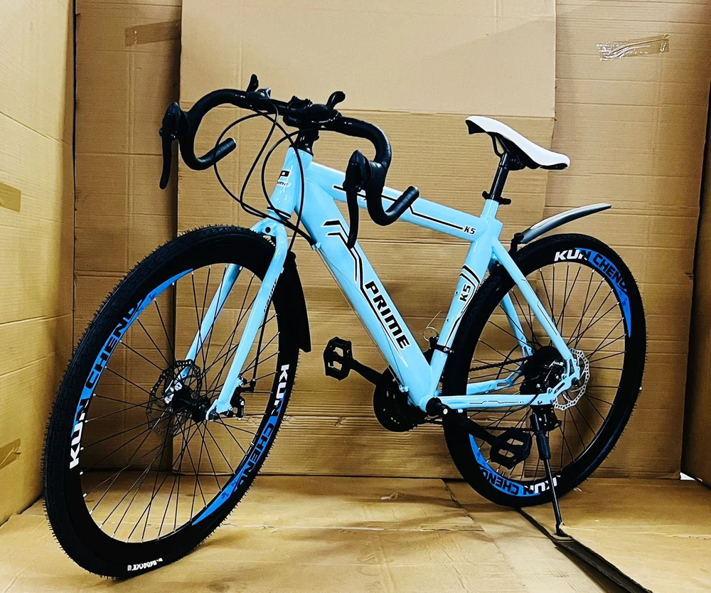 Road Bike With 21 Speed With Blue Colour