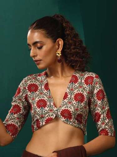 Women Blouse - Embroidered Satin Fabric  Size S To 4xl 