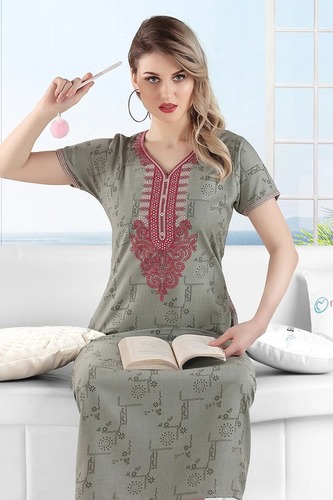 Women Nighty - Design  Plain
