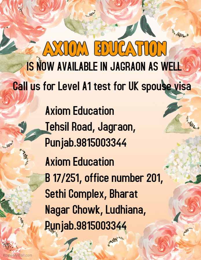 ielts life skills level A1 test  in ludhiana   jagraon 
